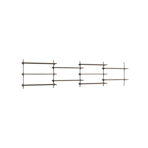 Moebe Wall Shelving WS.65.4 Røget Eg/Rustfri Stål