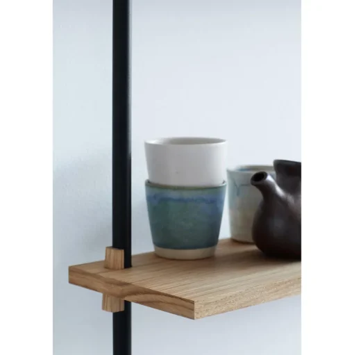 Moebe Wall Shelving WS.65.1 Sort/Rustfri Stål