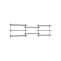 Moebe Wall Shelving WS.65.3 Sort/Rustfri Stål