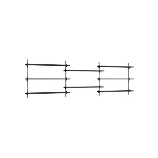Moebe Wall Shelving WS.65.3 Sort/Rustfri Stål