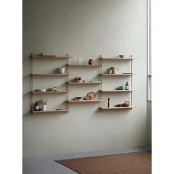 Moebe Wall Shelving WS.65.3 Sort/Rustfri Stål