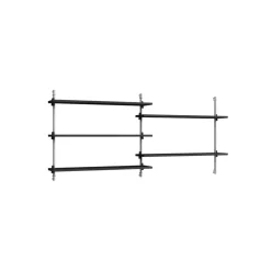 Moebe Wall Shelving WS.65.2 Sort/Rustfri Stål