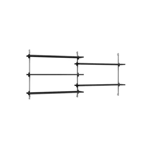 Moebe Wall Shelving WS.65.2 Sort/Rustfri Stål