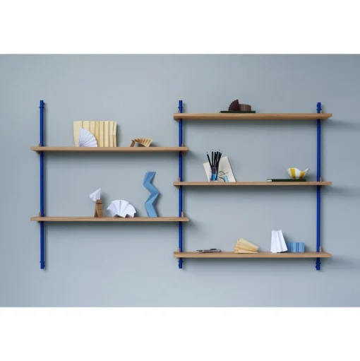 Moebe Wall Shelving WS.65.2 Sort/Rustfri Stål
