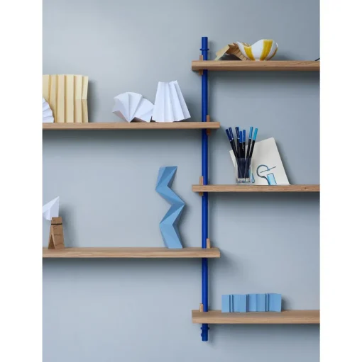 Moebe Wall Shelving WS.65.2 Sort/Rustfri Stål