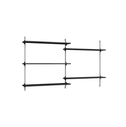 Moebe Wall Shelving WS.85.2 Sort/Rustfri Stål