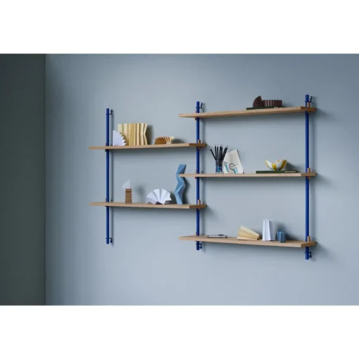 Moebe Wall Shelving WS.85.2 Sort/Rustfri Stål