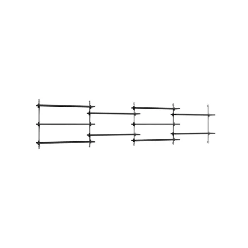 Moebe Wall Shelving WS.65.4 Sort/Rustfri Stål