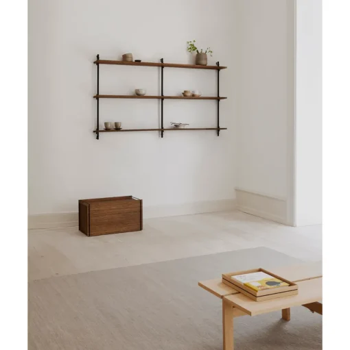 Moebe Wall Shelving WS.65.4 Sort/Rustfri Stål