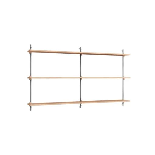 Moebe Wall Shelving WS.85.2.B Eg/Rustfri Stål