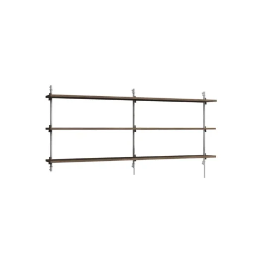 Moebe Wall Shelving WS.65.2.B Røget Eg/Rustfri Stål