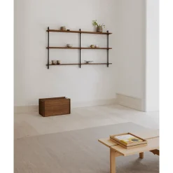 Moebe Wall Shelving WS.65.2.B Røget Eg/Rustfri Stål