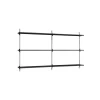 Moebe Wall Shelving WS.85.2.B Sort/Rustfri Stål