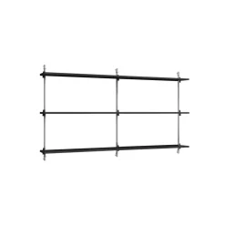 Moebe Wall Shelving WS.85.2.B Sort/Rustfri Stål