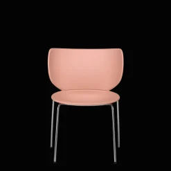 Moooi Hana Spisebordsstol Upolstret Sát af 2 Dusty Pink/Krom Stabelbar