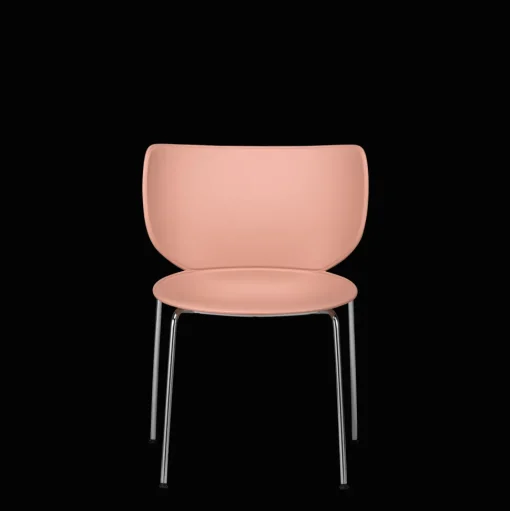 Moooi Hana Spisebordsstol Upolstret Sát af 2 Dusty Pink/Krom Stabelbar