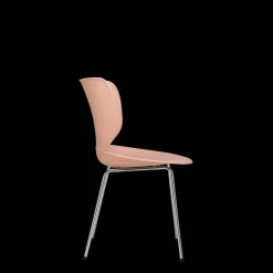 Moooi Hana Spisebordsstol Upolstret Sát af 2 Dusty Pink/Krom Stabelbar