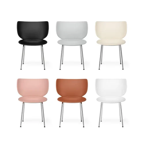Moooi Hana Spisebordsstol Upolstret Sát af 2 Dusty Pink/Krom Stabelbar