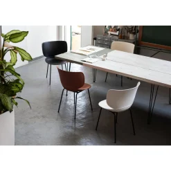 Moooi Hana Spisebordsstol Upolstret Sát af 2 Beton/Sort