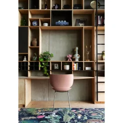 Moooi Hana Spisebordsstol Upolstret Sát af 2 Dusty Pink/Sort Stabelbar