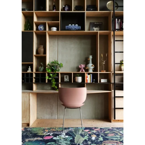 Moooi Hana Spisebordsstol Upolstret Sát af 2 Dusty Pink/Sort Stabelbar