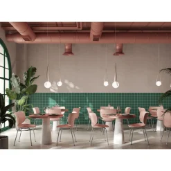 Moooi Hana Spisebordsstol Upolstret Sát af 2 Dusty Pink/Sort Stabelbar