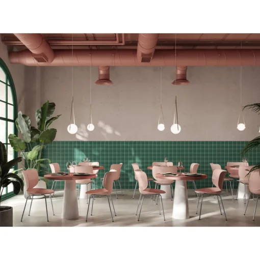 Moooi Hana Spisebordsstol Upolstret Sát af 2 Dusty Pink/Sort Stabelbar