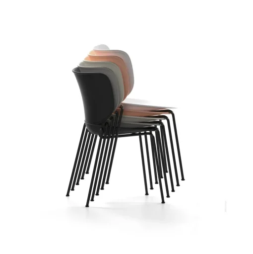 Moooi Hana Spisebordsstol Upolstret Sát af 2 Dusty Pink/Sort Stabelbar