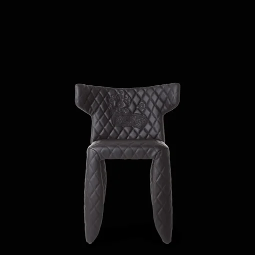 Moooi Monster Original Sort Spisebordsstol med Armlán og Broderi