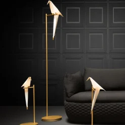 Moooi Perch Light Gulvlampe Messing/Hvid