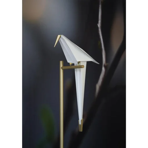 Moooi Perch Light Gulvlampe Messing/Hvid