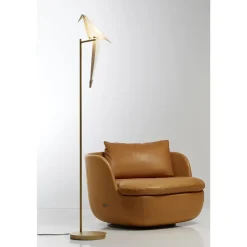Moooi Perch Light Gulvlampe Messing/Hvid