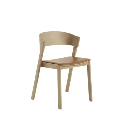 Muuto Cover Spisebordsstol Láder Polstret Cognac/Eg
