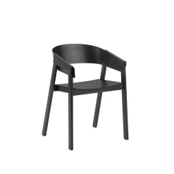 Muuto Cover Spisebordsstol med Armlán Sort
