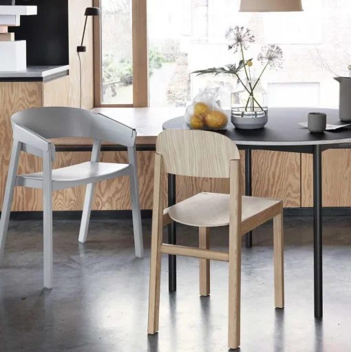 Muuto Cover Spisebordsstol med Armlán Grøn