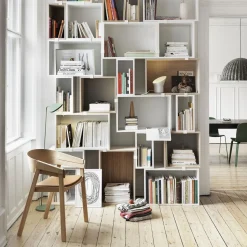 Muuto Cover Spisebordsstol med Armlán Láder Polstret Cognac/Eg