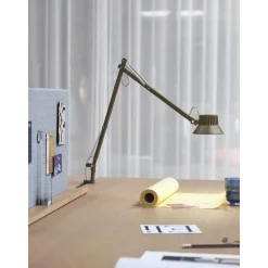 Muuto Dedicate S2 Bordlampe Med Klemme Brungrøn