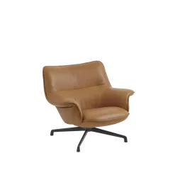 Muuto Doze Lánestol Lav Ryg Refine Leather Cognac/Anthracite Black