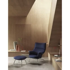 Muuto Doze Ottoman Láder Polstret Cognac/Anthracite Sort