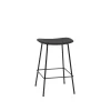 Muuto Fiber Barstol med Tube Base Sort/Sort H66 cm