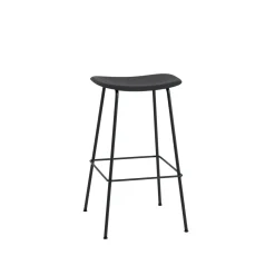 Muuto Fiber Barstol med Tube Base Sort H76 cm