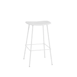 Muuto Fiber Barstol med Tube Base Hvid H76 cm