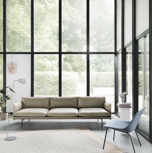 Muuto Fiber Lánestol med Tube Base Polstret Divina 154/Sort