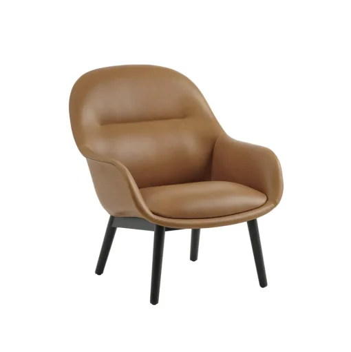 Muuto Fiber Lánestol Refine Leather Cognac/Anthracite Black/Eg
