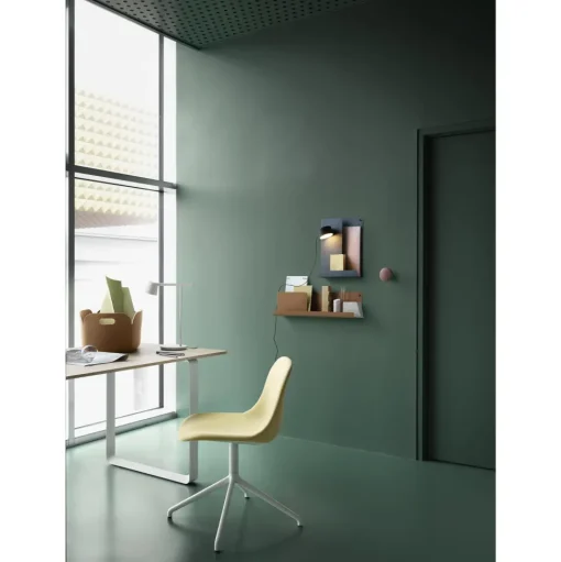Muuto Fiber Spisebordsstol med Swivel Base Grå