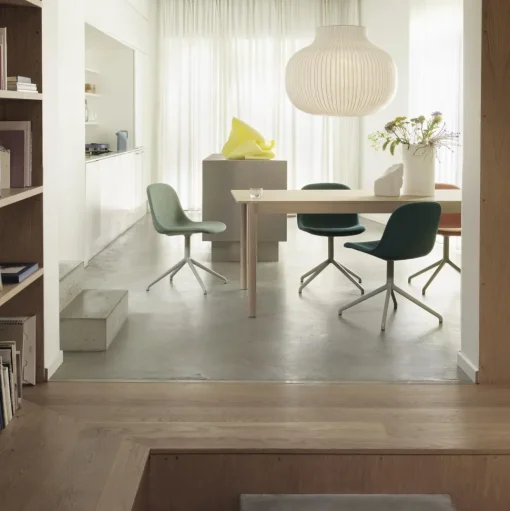 Muuto Fiber Spisebordsstol med Swivel Base Grå