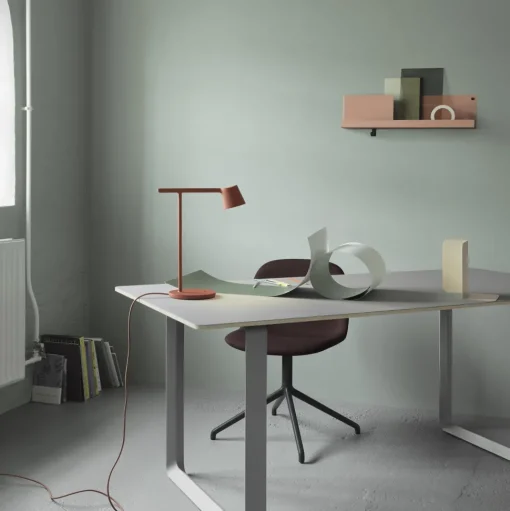 Muuto Fiber Spisebordsstol med Swivel Base Grå