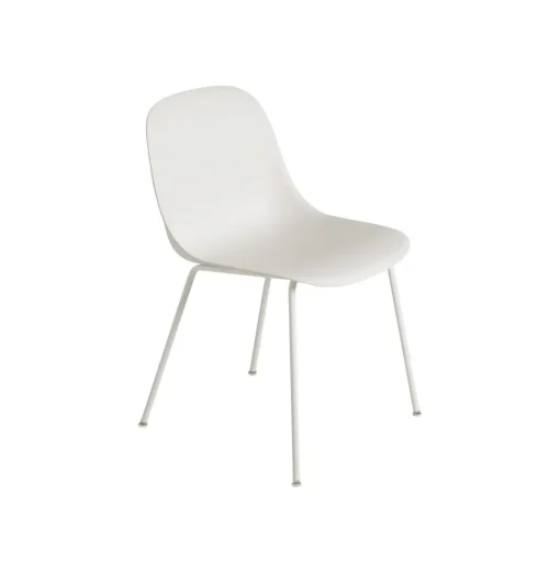 Muuto Fiber Spisebordsstol med Tube Base Hvid