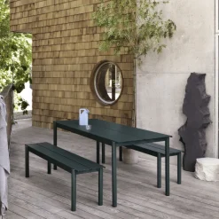 Muuto Linear Steel Bord Mørk Grøn 140 X 75 cm
