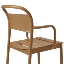Muuto Linear Steel Spisebordsstol med Armlán Brándt Orange